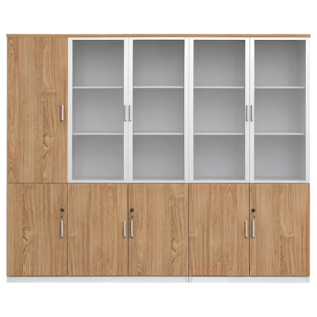 Multi-Section Office Storage and Display Cabinet
