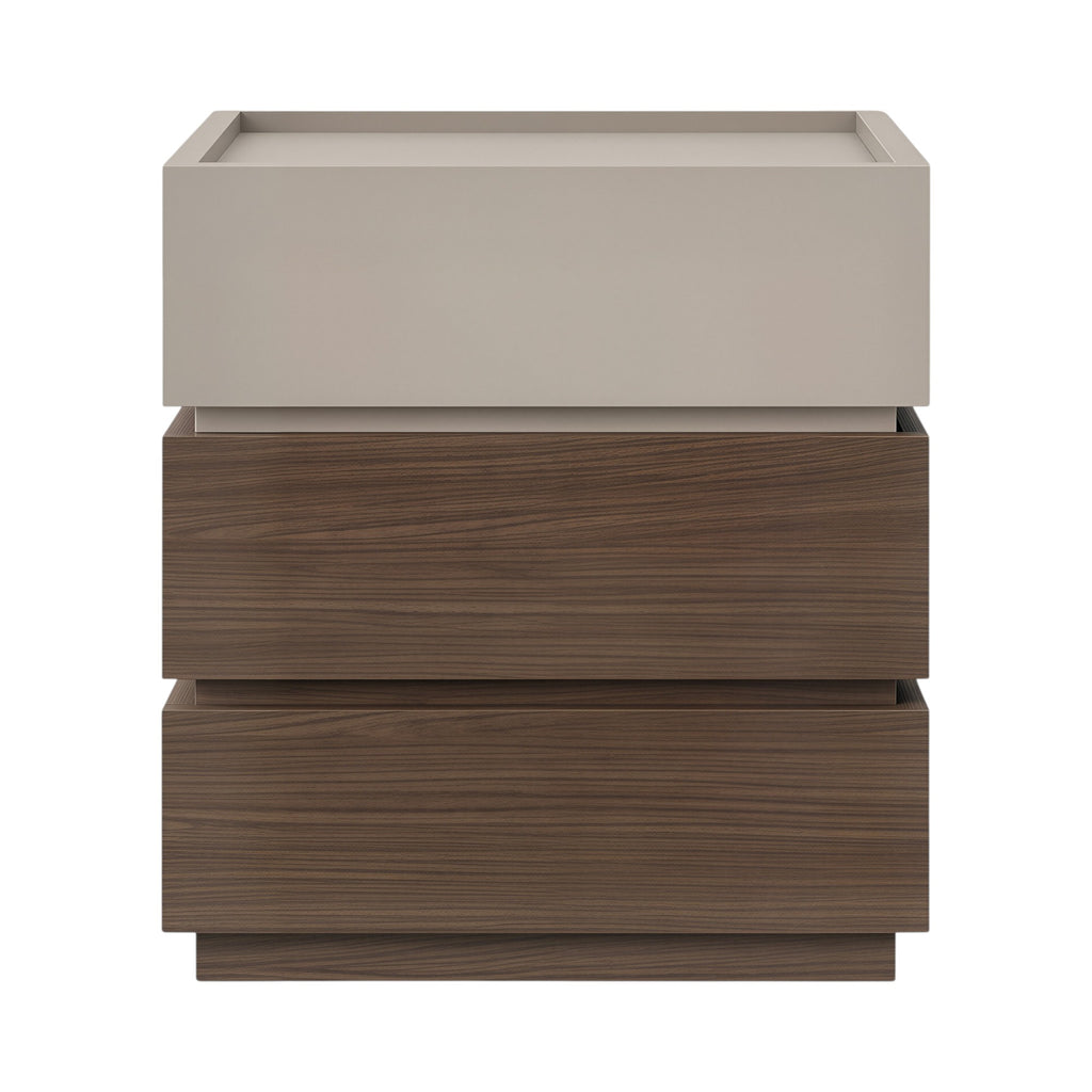 Contemporary Timber Bedside Cabinet with Raised Storage Tray