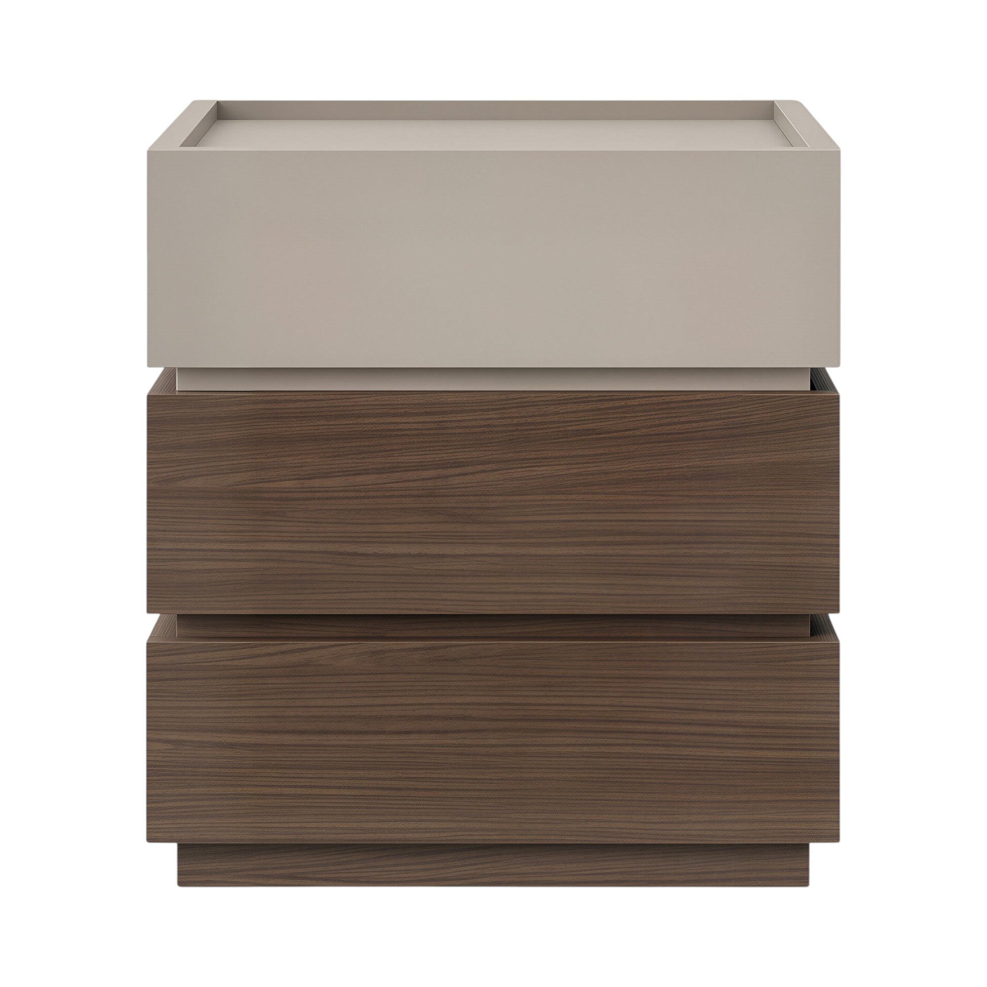 Contemporary Timber Bedside Cabinet with Raised Storage Tray