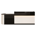 Slatted Timber Café Counter with LED Front Panel