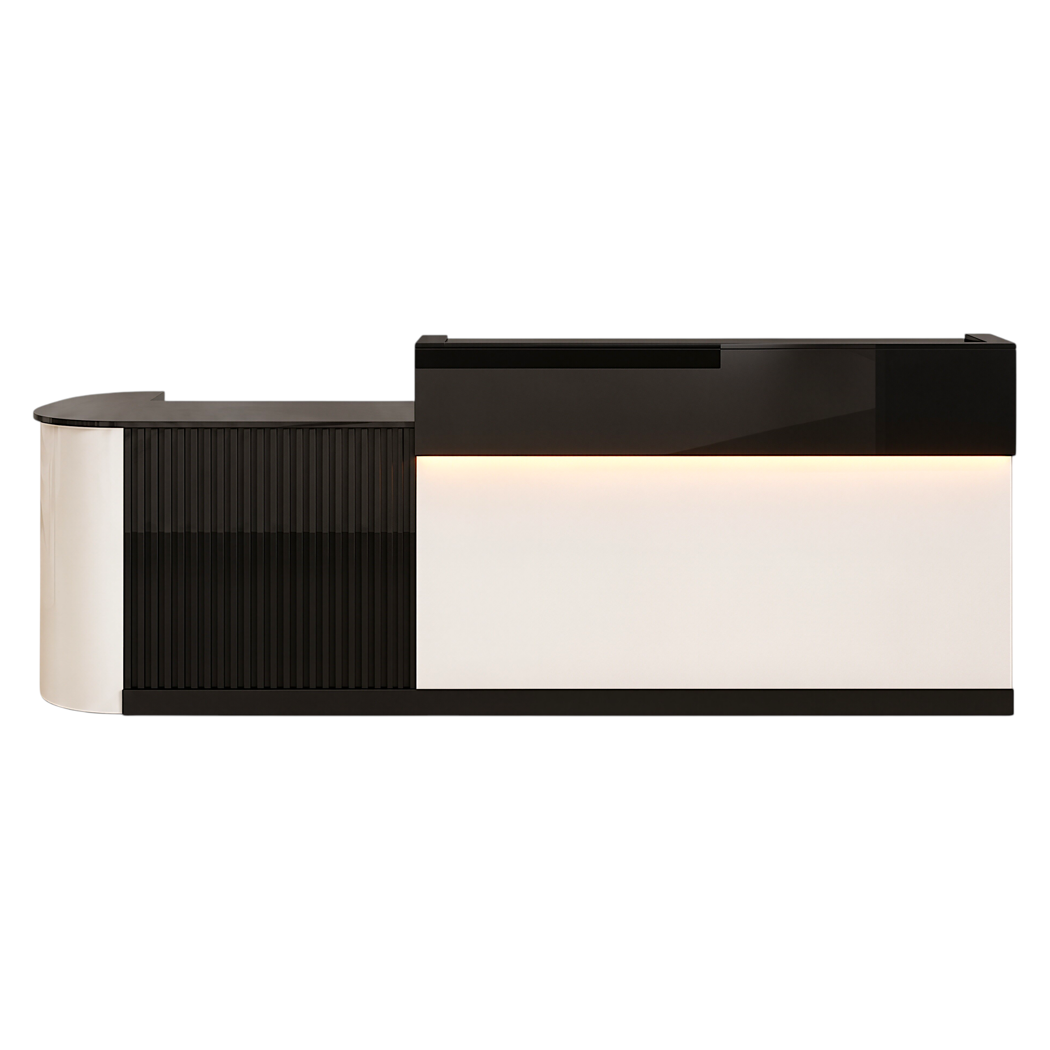 Slatted Timber Café Counter with LED Front Panel