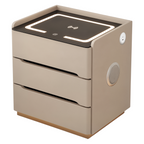 Smart Bedside Table with Wireless Charging and LED Light