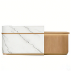 Soft-Tone Timber Reception Counter for Beauty and Wellness