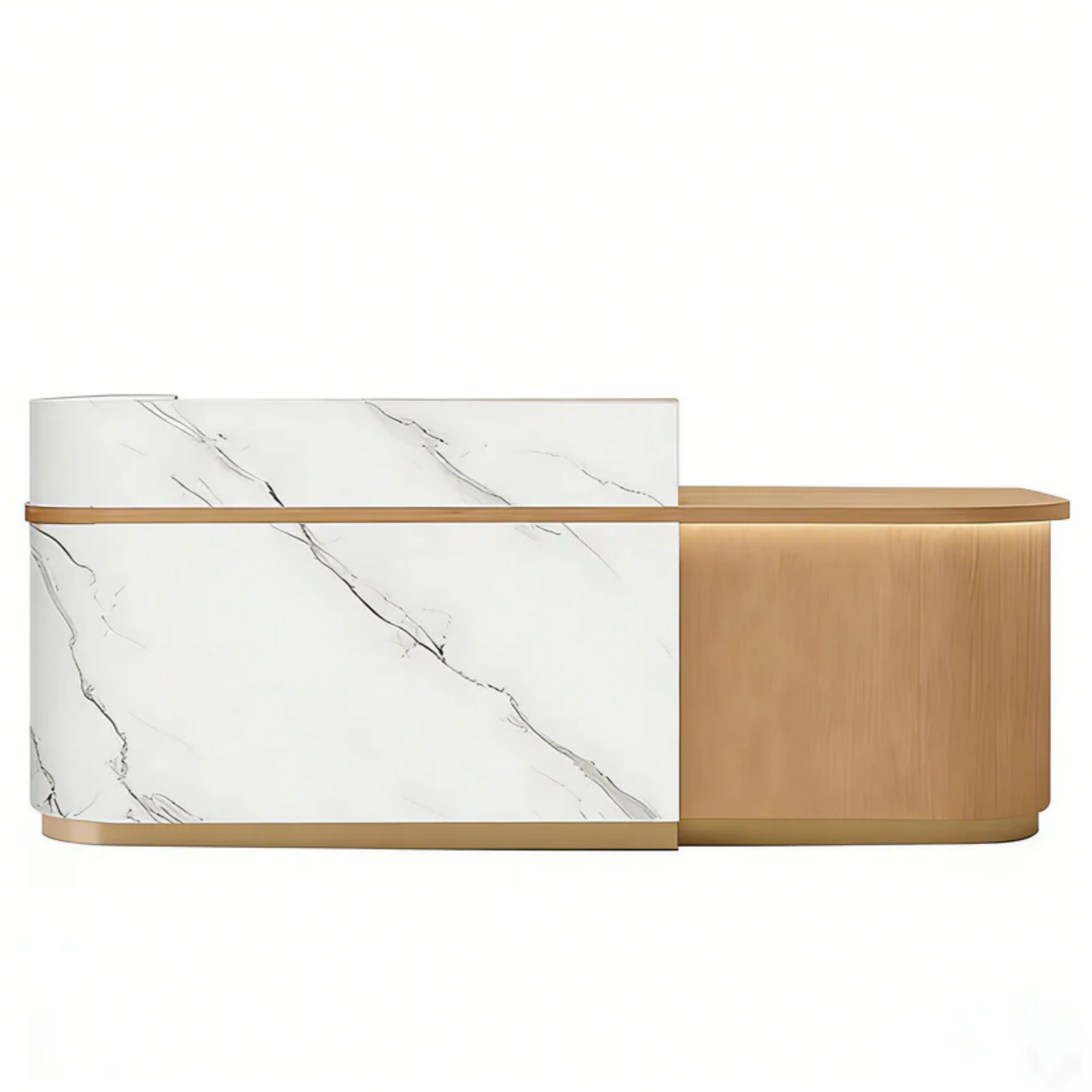 Soft-Tone Timber Reception Counter for Beauty and Wellness