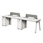 Minimalist Bench Workstation with Screen Panels