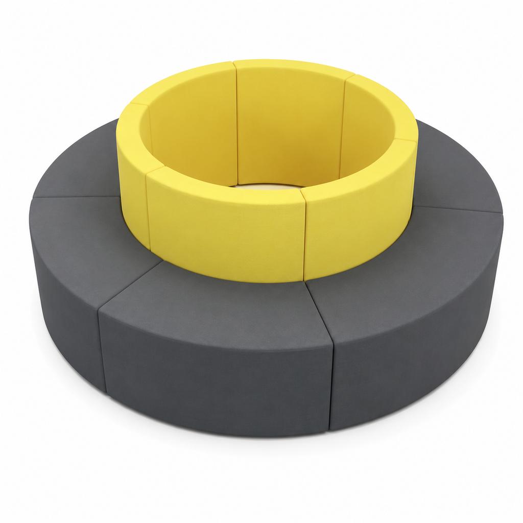 Agile Curved Modular Lounge Suite for Collaborative Breakout Areas and Modern Reception Spaces