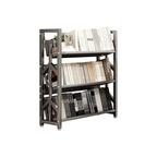 Adjustable Multi-Tier Bookcase With Slanted Shelves