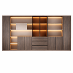 Premium Executive Storage Cabinet with Open Display Shelves