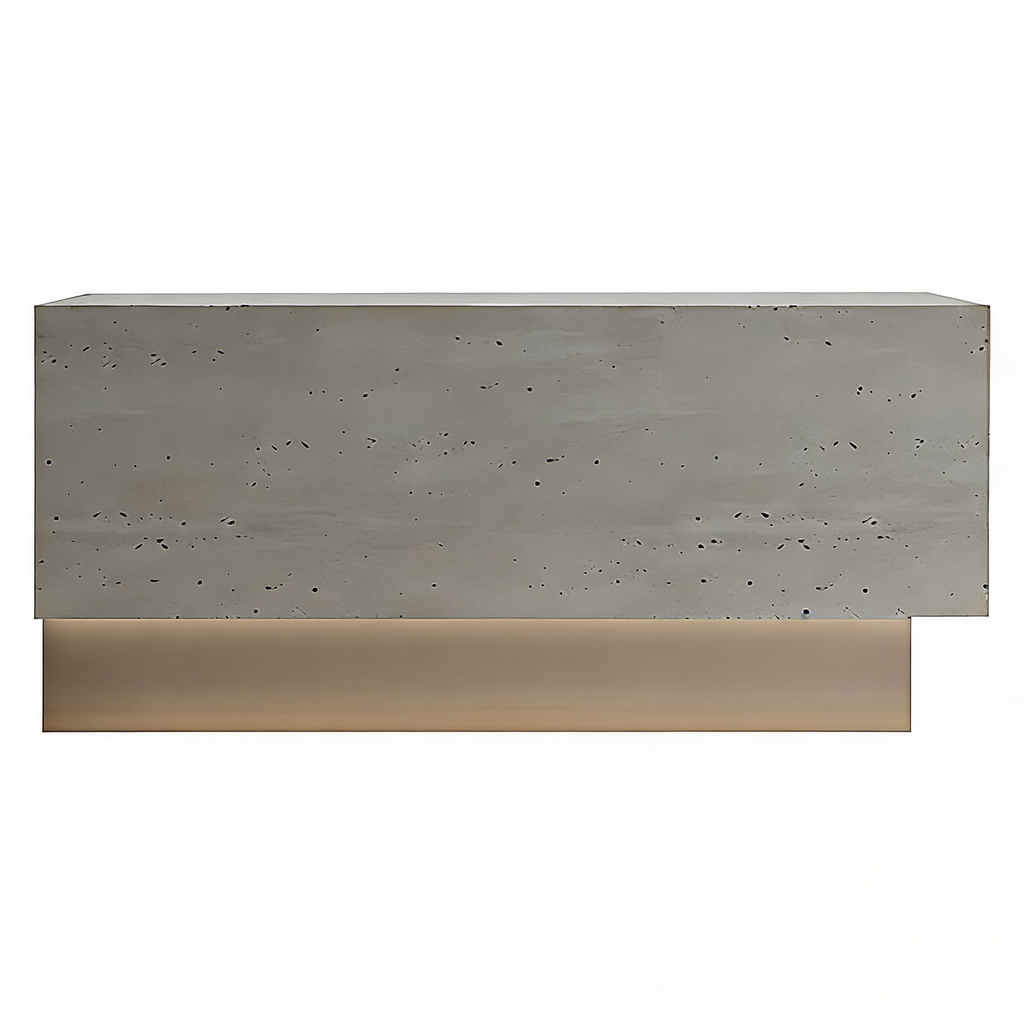 Stone-Look Linear Reception Counter with LED Plinth