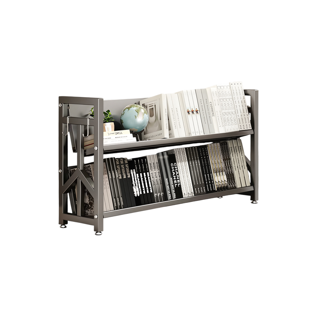 Adjustable Multi-Tier Bookcase With Slanted Shelves