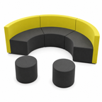 Agile Curved Modular Lounge Suite for Collaborative Breakout Areas and Modern Reception Spaces