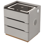 Smart Bedside Table with Wireless Charging and LED Light