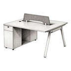Minimalist Bench Workstation with Screen Panels