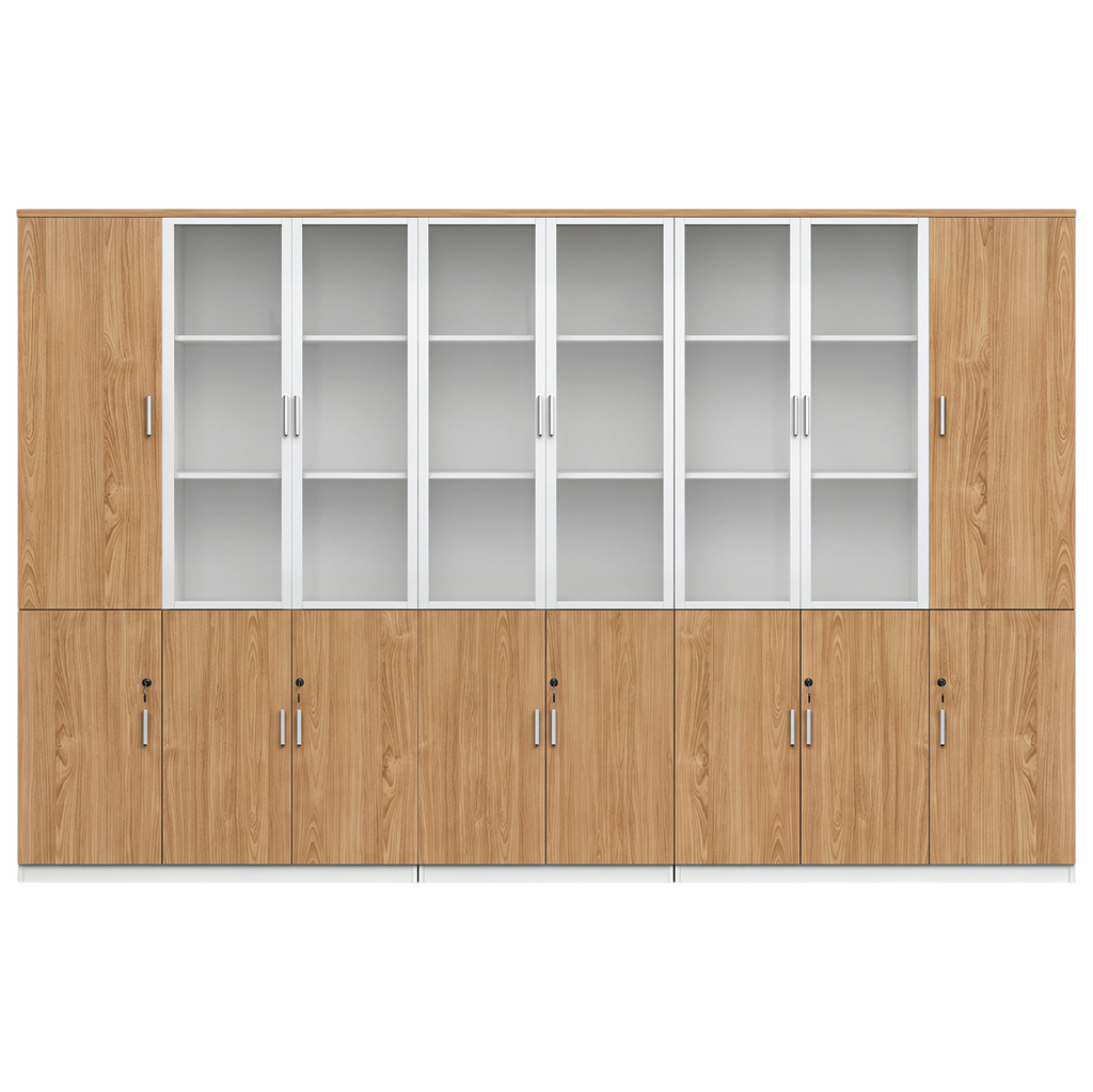Multi-Section Office Storage and Display Cabinet