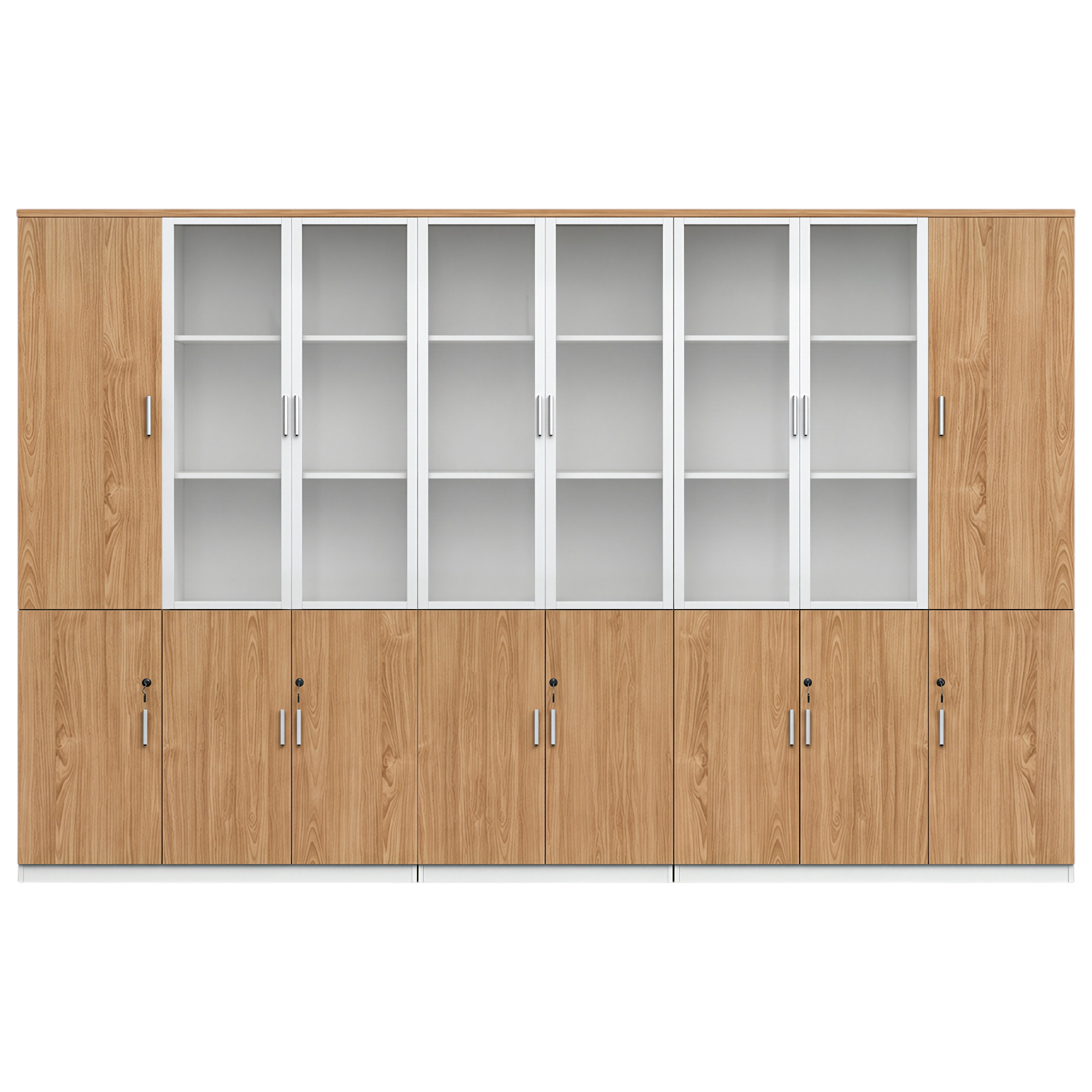 Multi-Section Office Storage and Display Cabinet