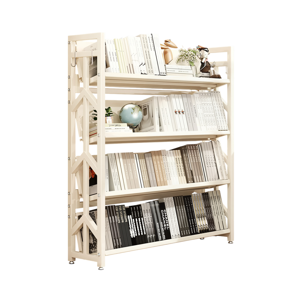 Adjustable Multi-Tier Bookcase With Slanted Shelves