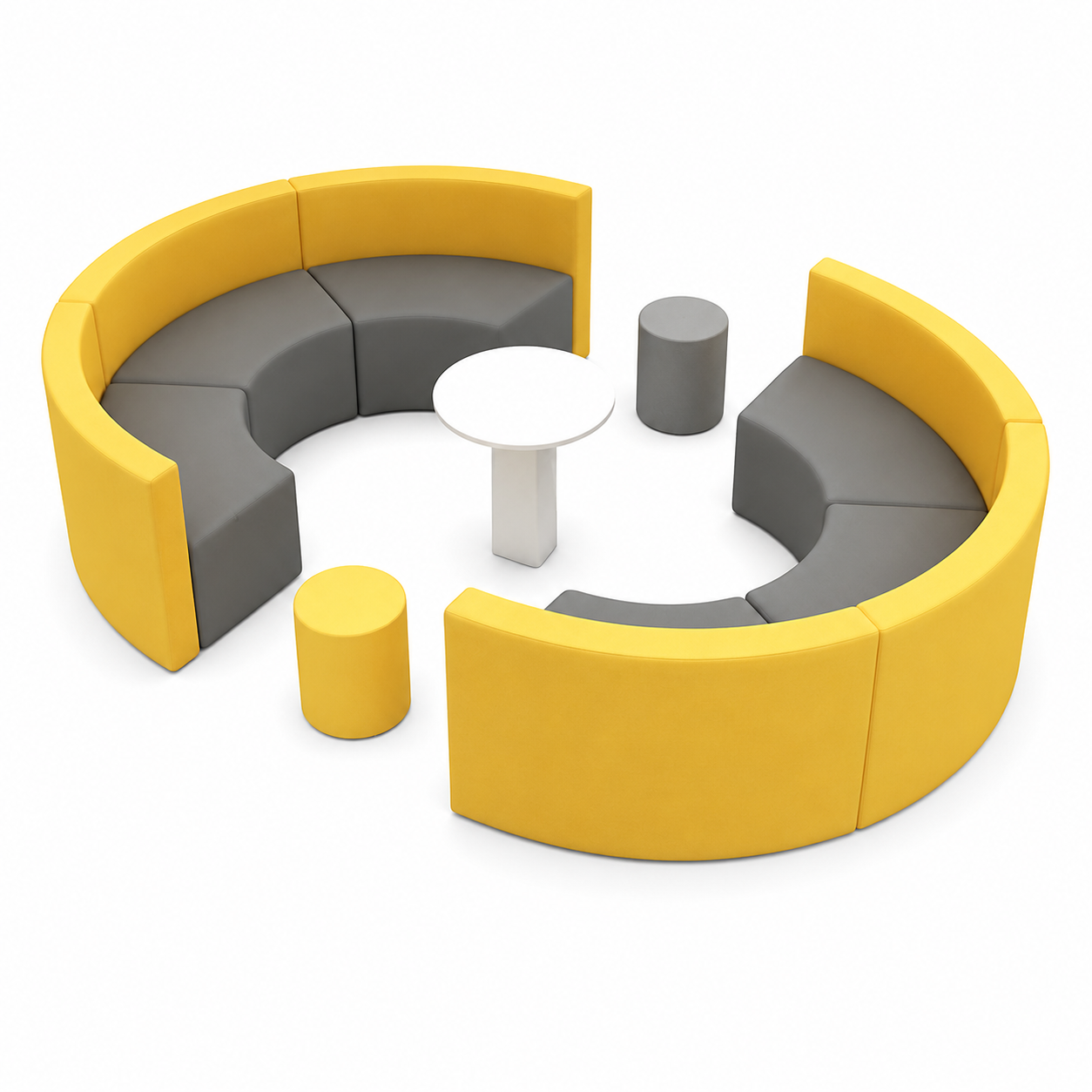 Agile Curved Modular Lounge Suite for Collaborative Breakout Areas and Modern Reception Spaces
