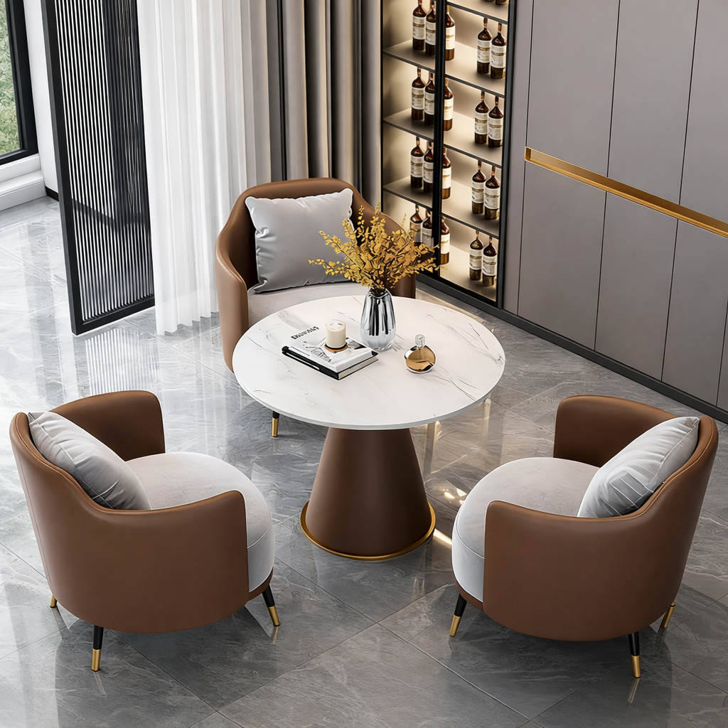 Commercial Lounge Chair Set with Side Table