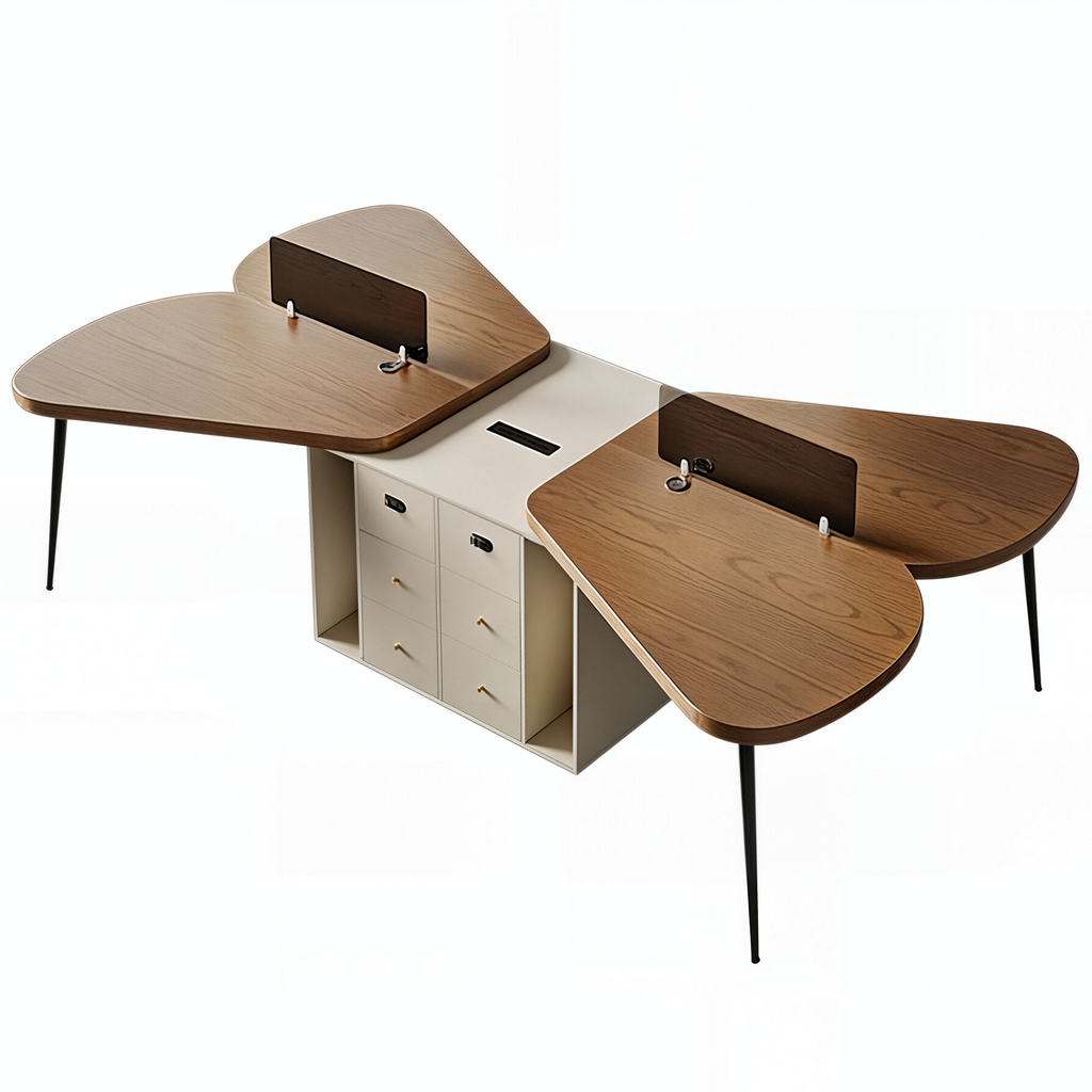 Contemporary Executive Desk with Privacy Screen