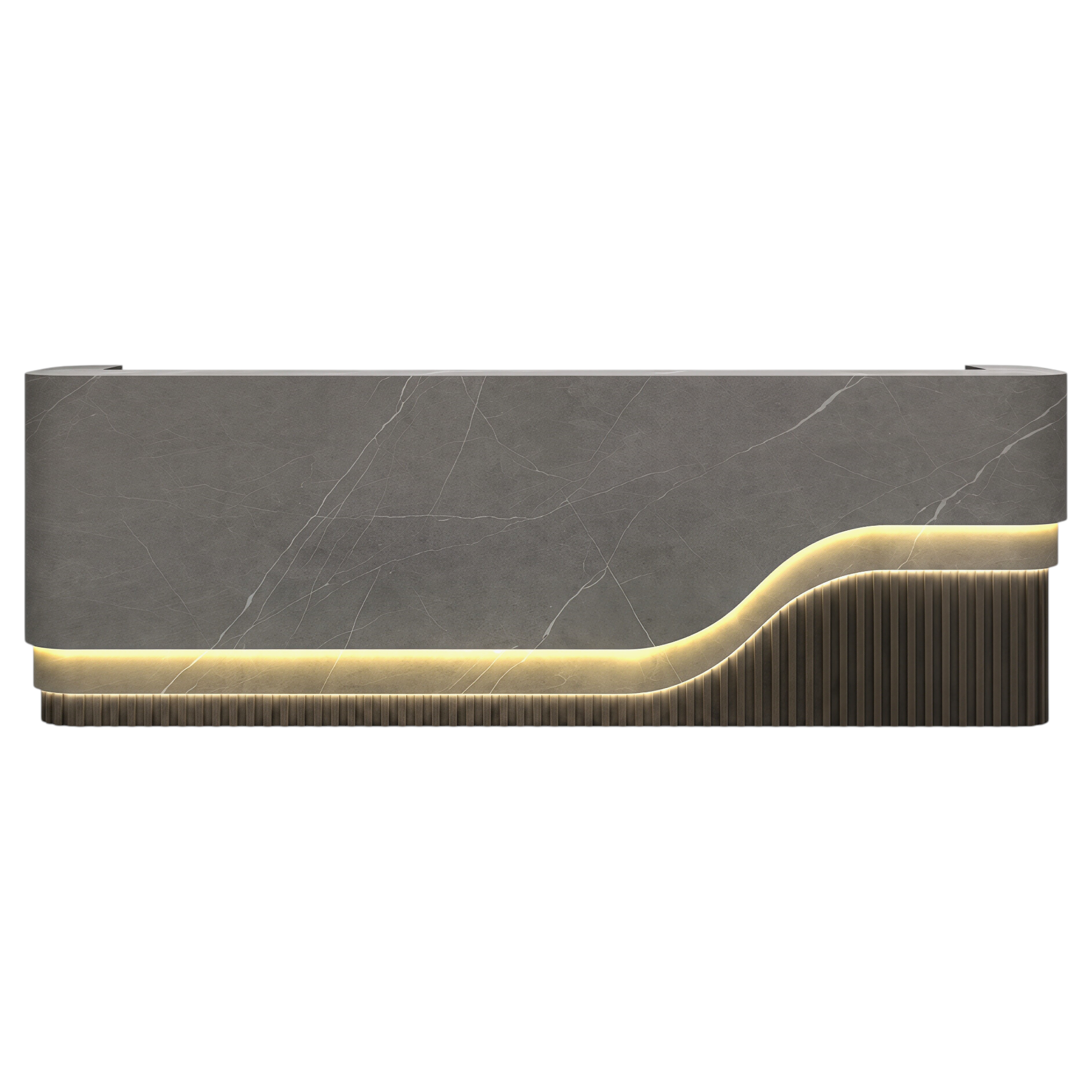 Luxury LED Curved Reception Counter