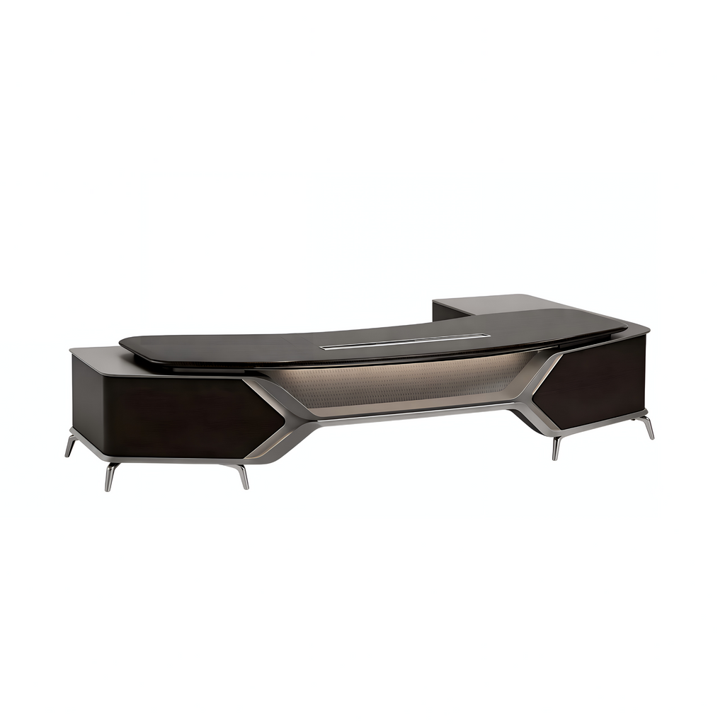 Designer Executive Desk with Storage Credenza