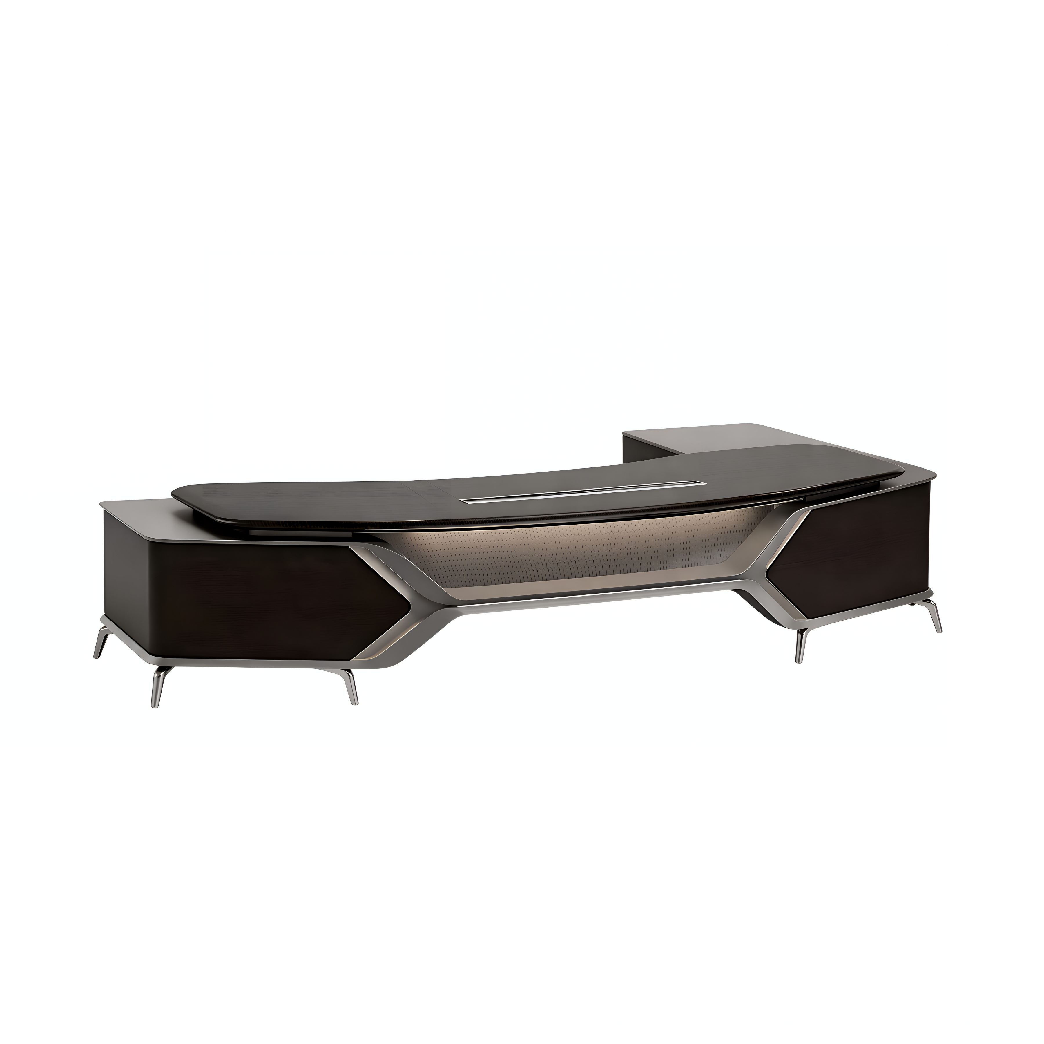 Designer Executive Desk with Storage Credenza