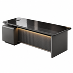Modern Executive Office Desk with LED, Lockable Storage and Cable Management