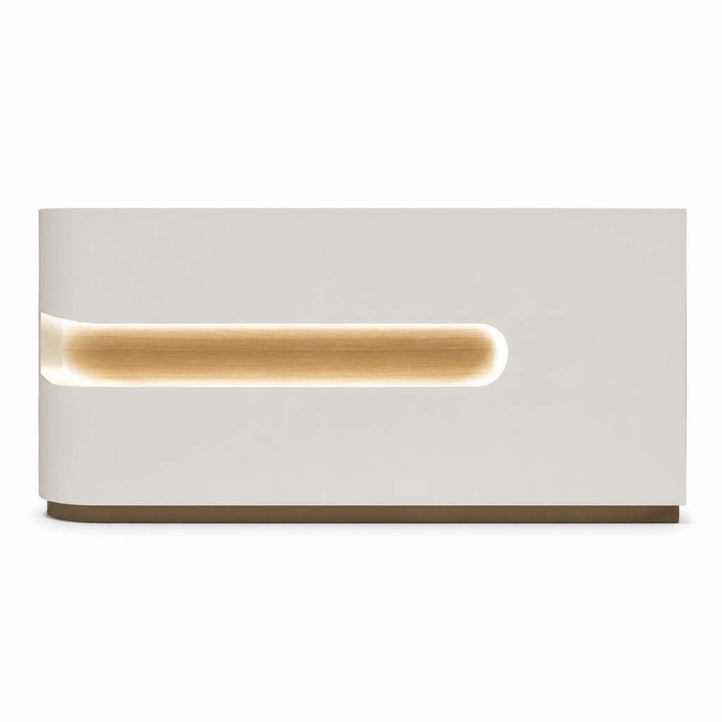 Modern LED Reception Counter with Custom Branding