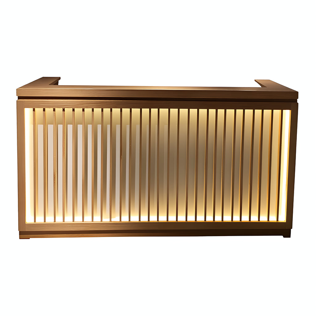 Linear Executive Reception Counter with Ambient Backlit Detailing
