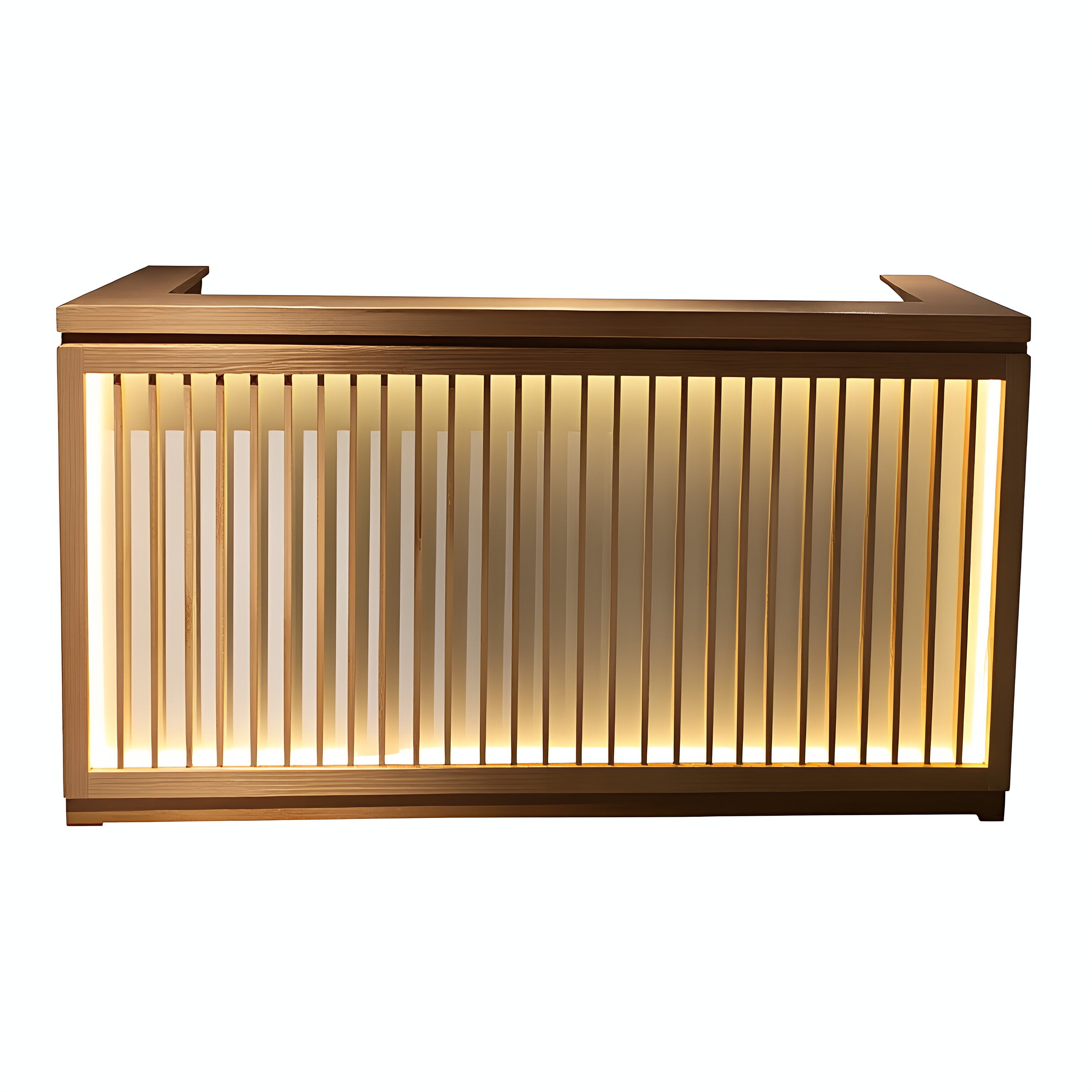 Linear Executive Reception Counter with Ambient Backlit Detailing