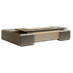 Statement Executive Desk with Dual Side Cabinets