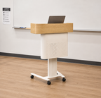 Height-Adjustable Mobile Lectern with Wheels