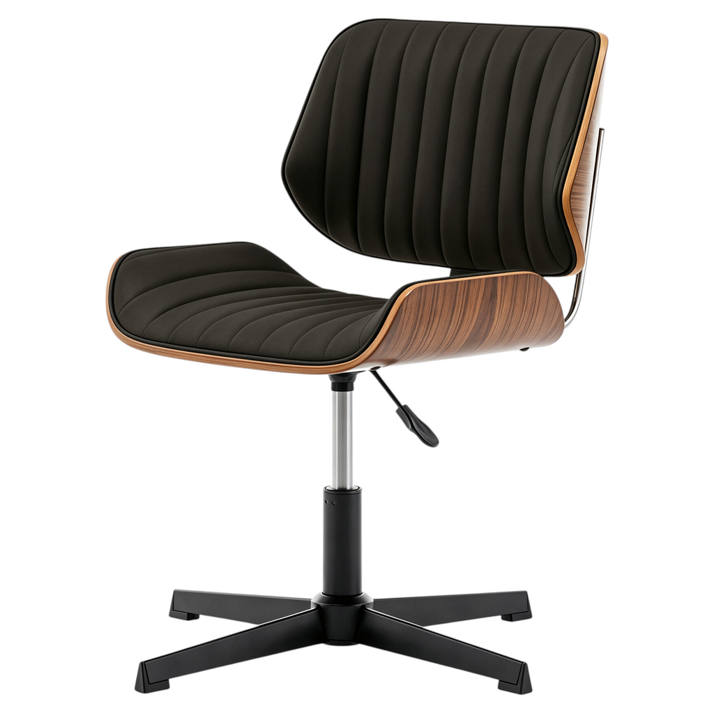 Modern Executive Office Chair with Leather & Wood
