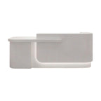 Modern Curved Reception Desk with Return Counter and Timber-Look Side Panel