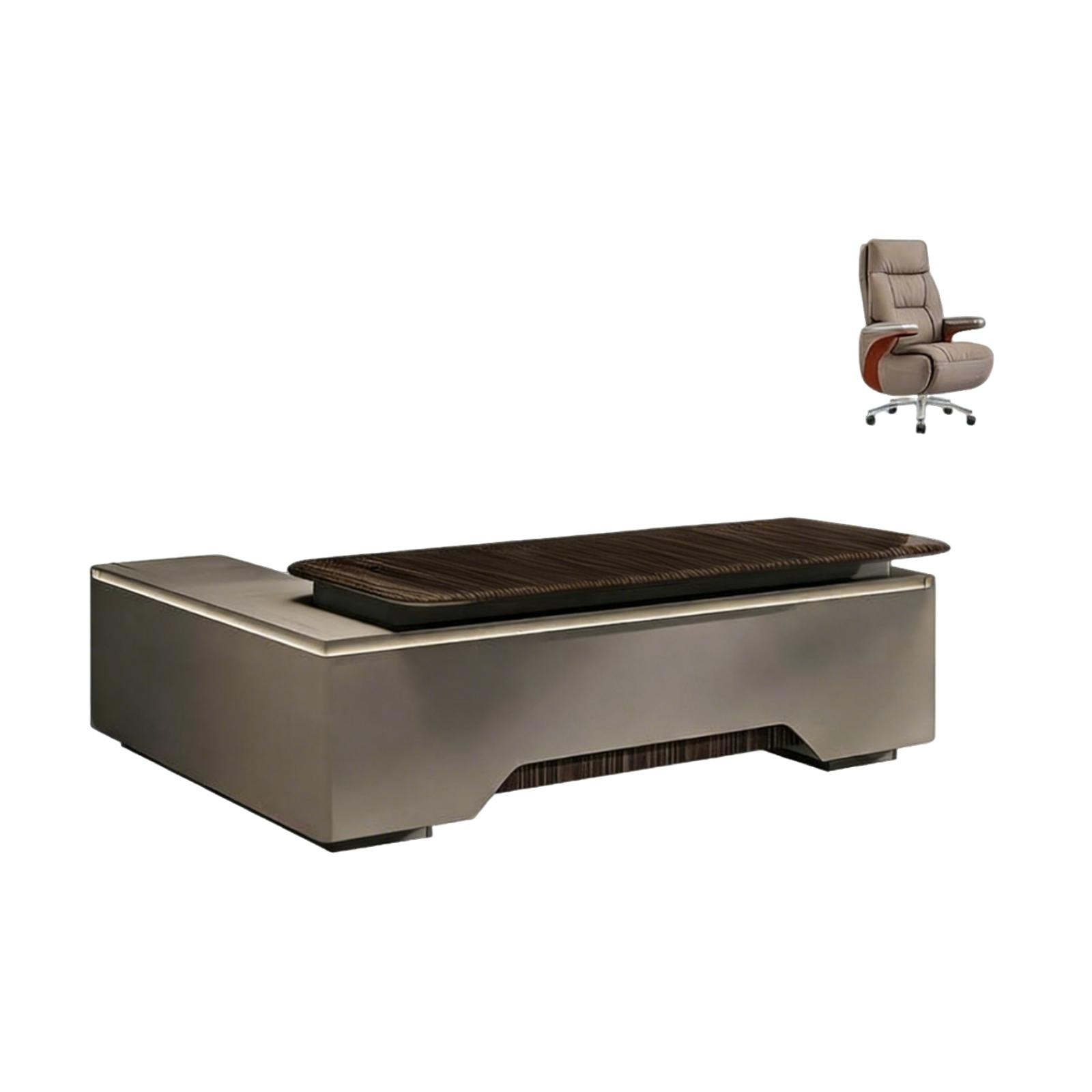 Minimalist Executive Desk with Floating Edge Detail