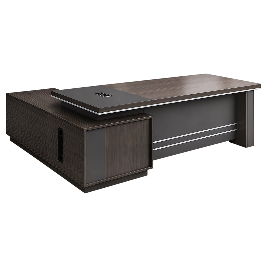Linear Executive Suite with Integrated Side Cabinetry