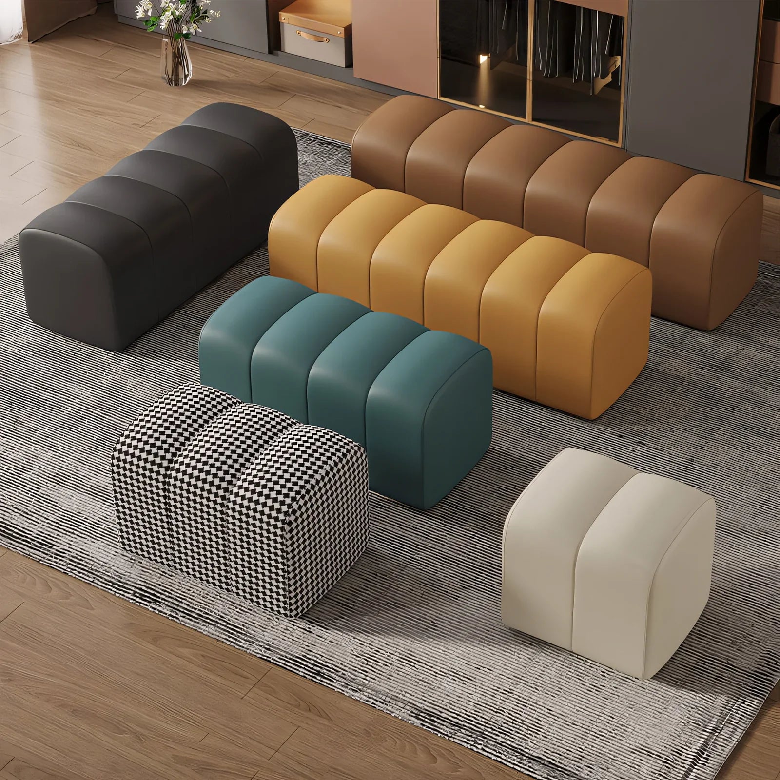Casual Simple Light Luxury Creative Square Caterpillar Sofa