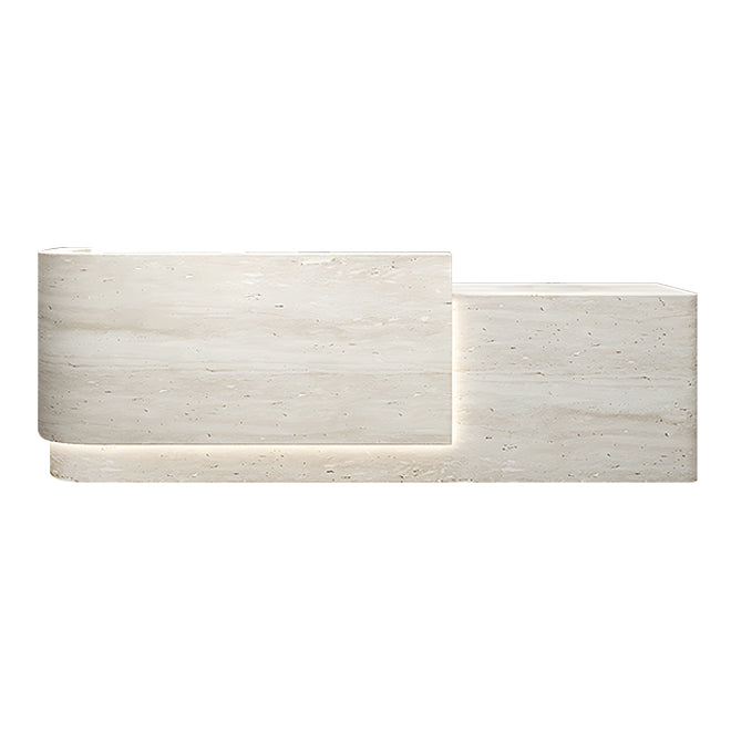 Contemporary L-Shaped Reception Desk with Raised Counter and LED Lighting