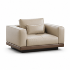 Premium Leather Sofa with Deep Seating and Solid Timber Frame
