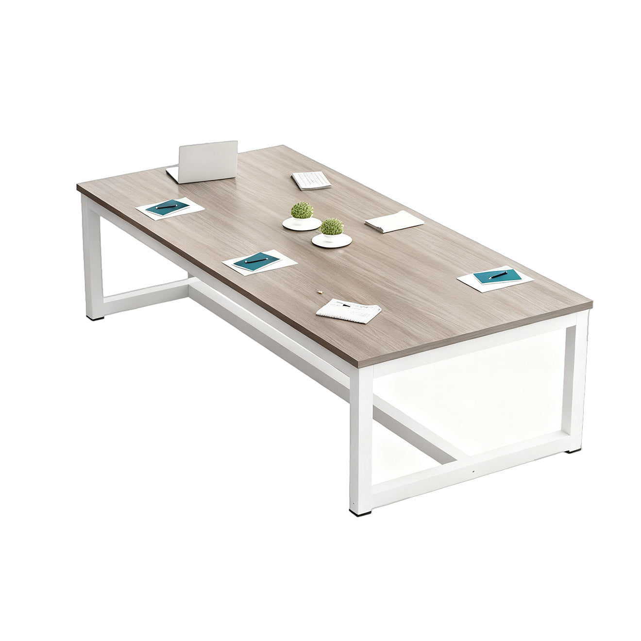 Modern Steel-Frame Rectangular Conference Table