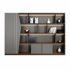 Contemporary Office Storage Cabinet with LED Display Shelves