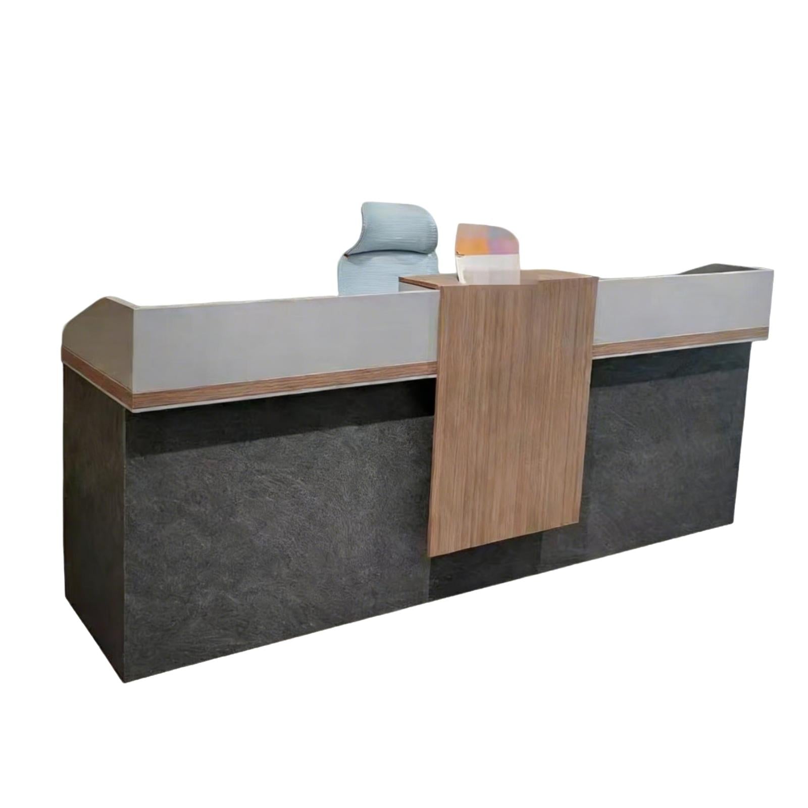 Minimalist Reception Desk with Timber Return Top
