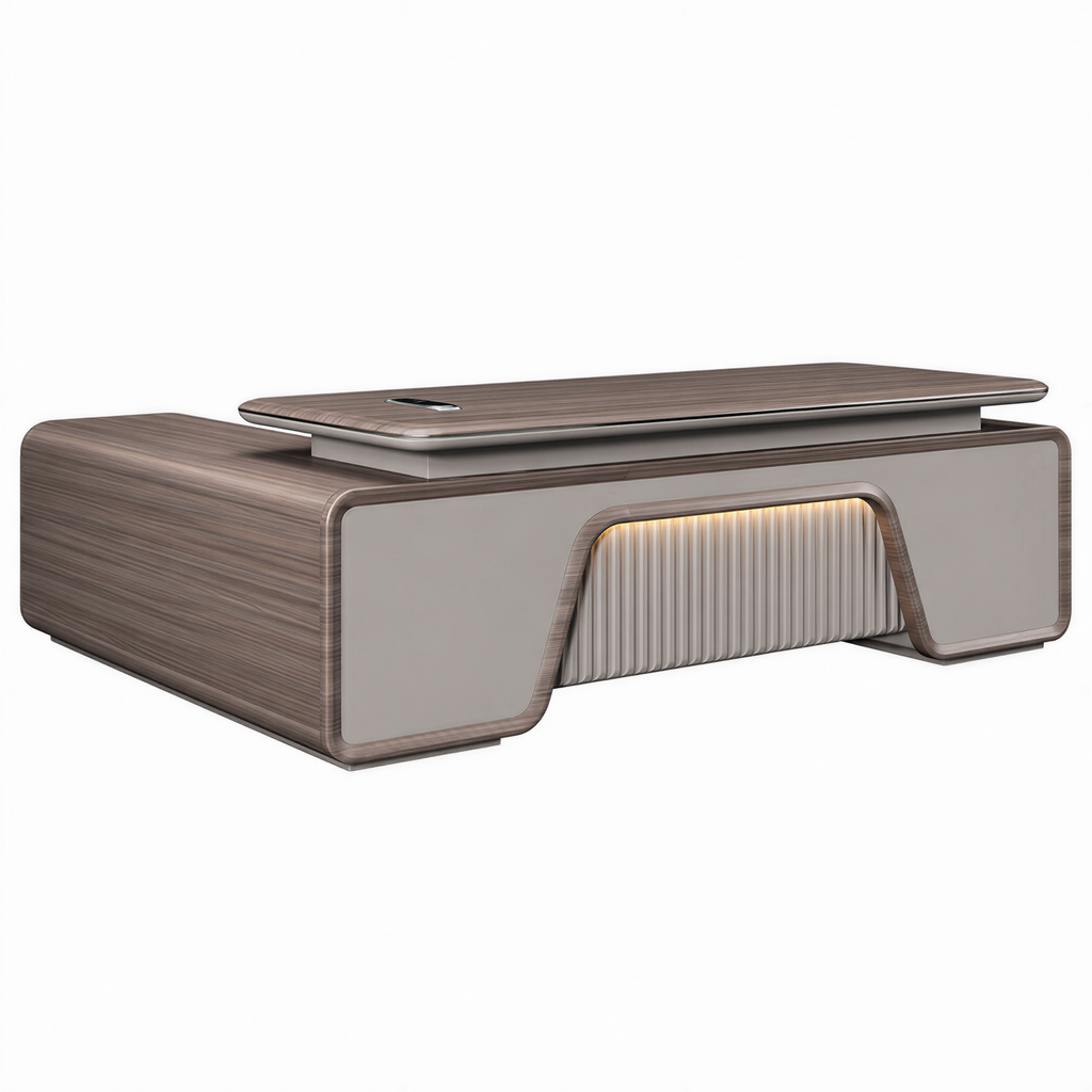 Modern Executive Desk with Rounded Details and Custom Sizes