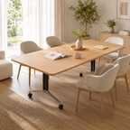 Mobile Meeting Table with Cable Management and Modular Office Workspace Design
