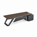 Premium Modern Executive Desk with Walnut Grain and Dual Colour Accents