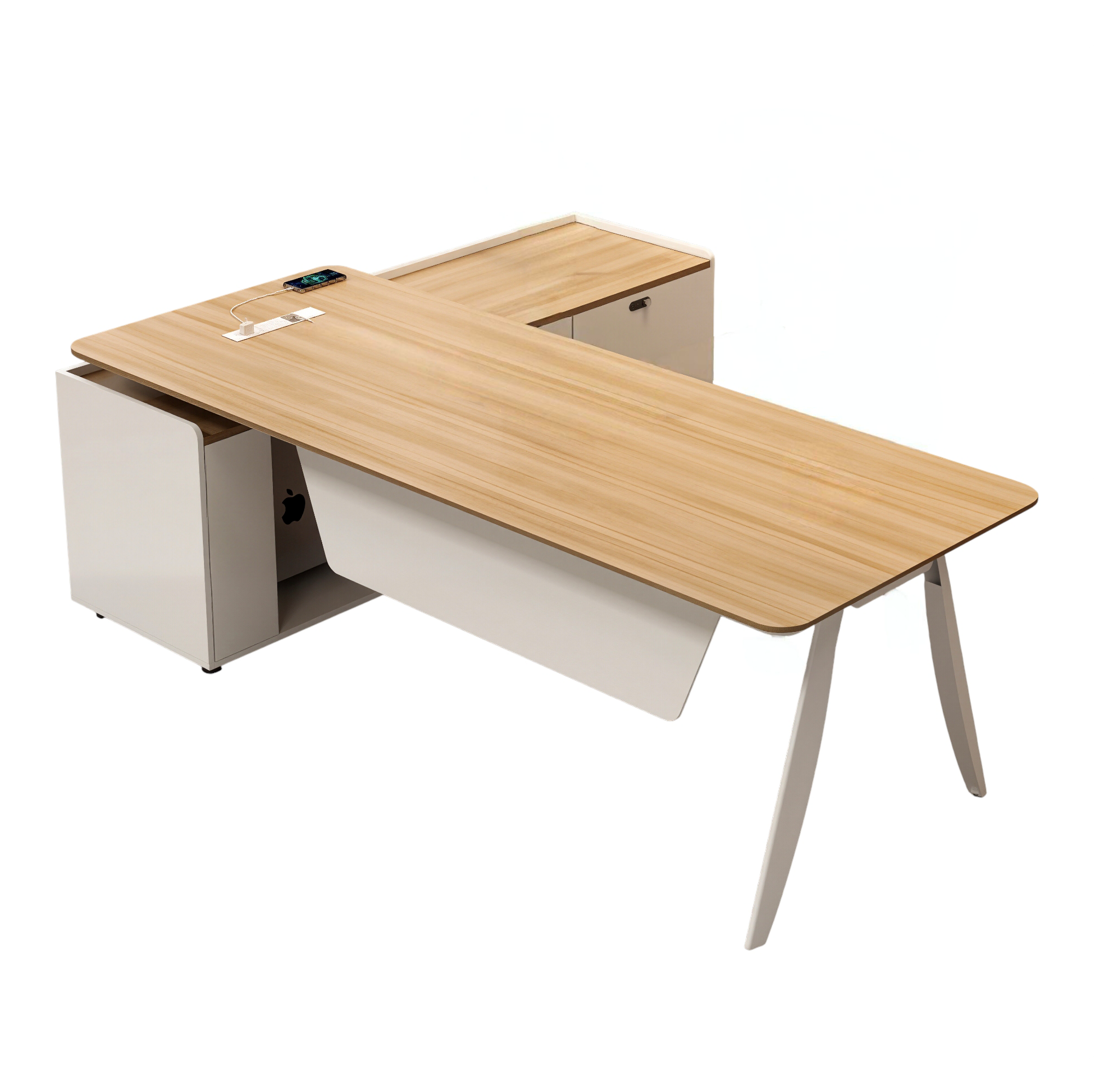 Sleek Manager Workstation with Ventilated Side Return