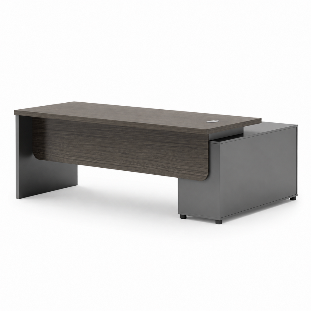 Modern Executive Office Desk with Smart Lock and Ambient LED Lighting
