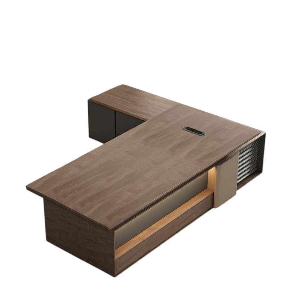 Modern Executive Desk with Return Cabinet and Premium Storage for Manager Offices
