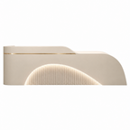 Modern Curved Reception Desk with LED, Storage and Custom Logo