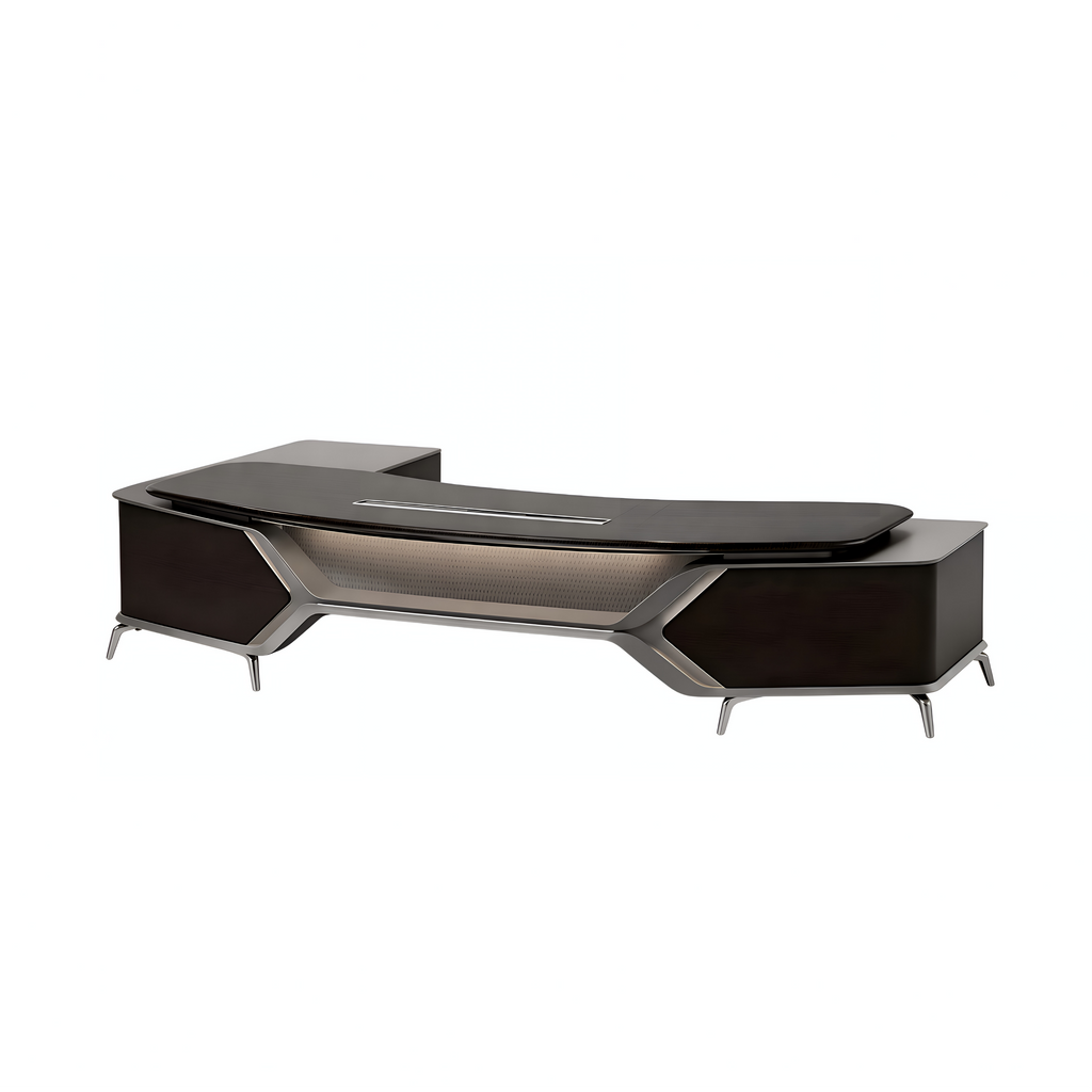 Designer Executive Desk with Storage Credenza